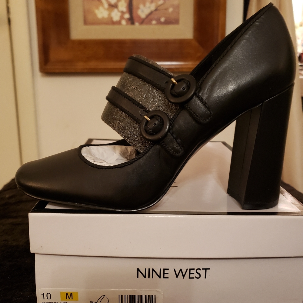 Nine West Leather Dabney Mary Jane Pumps